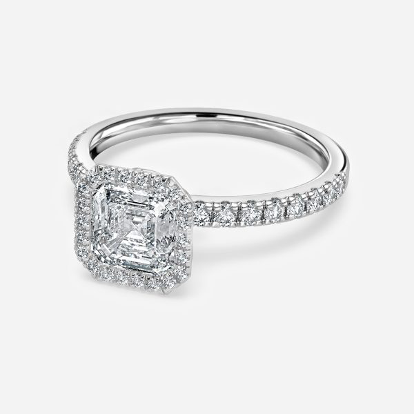 Tatienne Asscher Halo Moissanite Engagement Ring