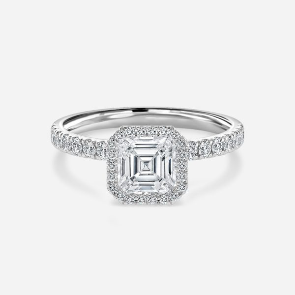 Tatienne Asscher Halo Moissanite Engagement Ring