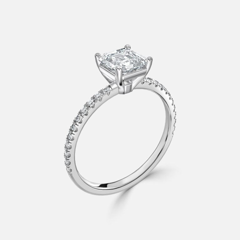 Maeve Asscher Diamond Band Moissanite Engagement Ring