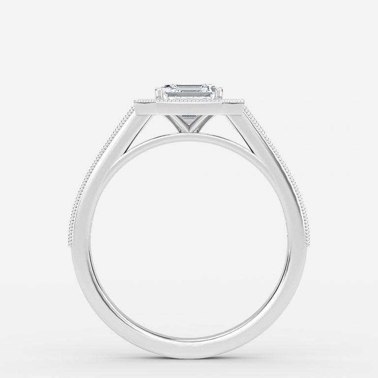 Haven Asscher Halo Moissanite Engagement Ring