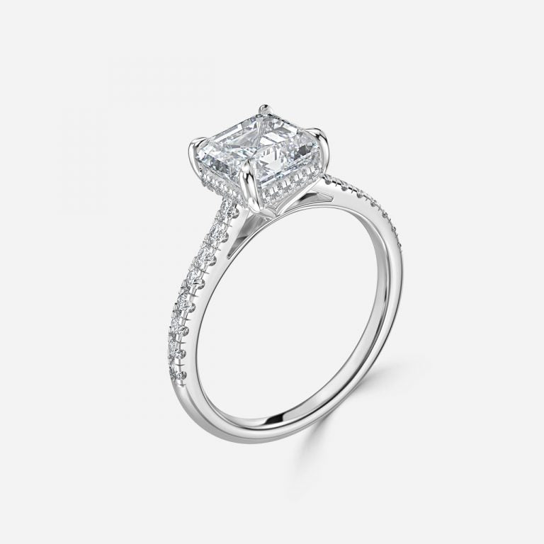 Zanna Asscher Hidden Halo Moissanite Engagement Ring