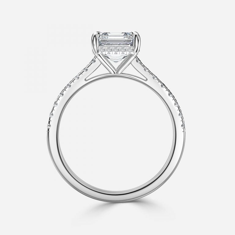 Zanna Asscher Hidden Halo Moissanite Engagement Ring