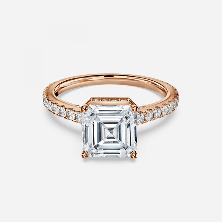 Devi Asscher Hidden Halo Moissanite Engagement Ring