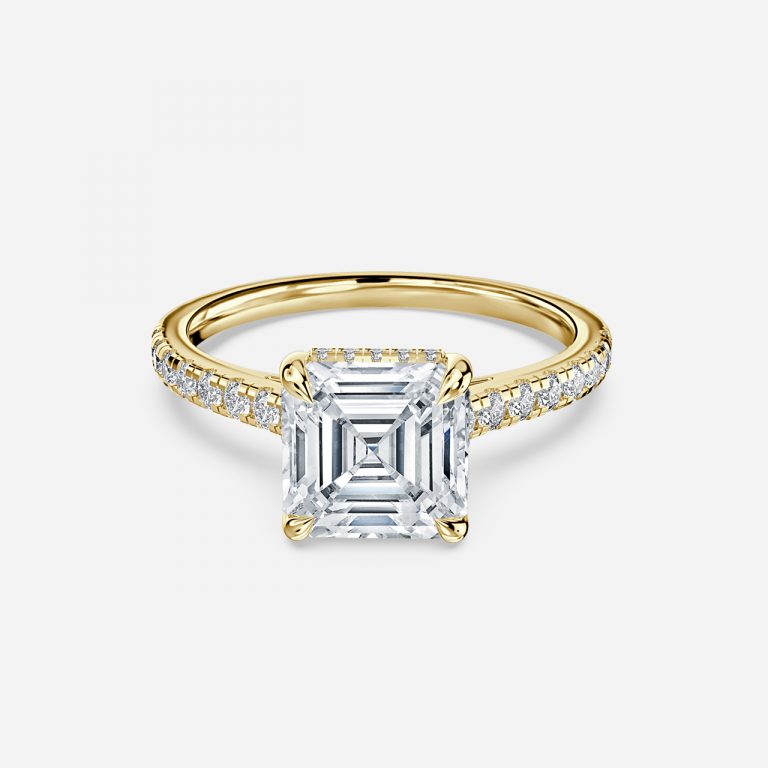 Zanna Asscher Hidden Halo Moissanite Engagement Ring