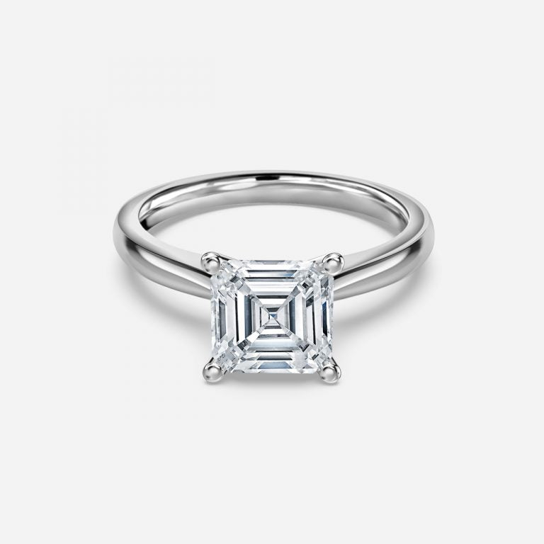 Ivy Asscher Solitaire Moissanite Engagement Ring