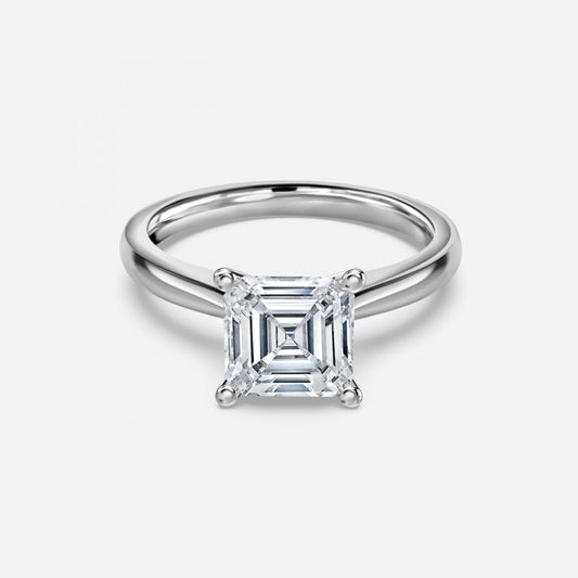 Ivy Asscher Solitaire Moissanite Engagement Ring