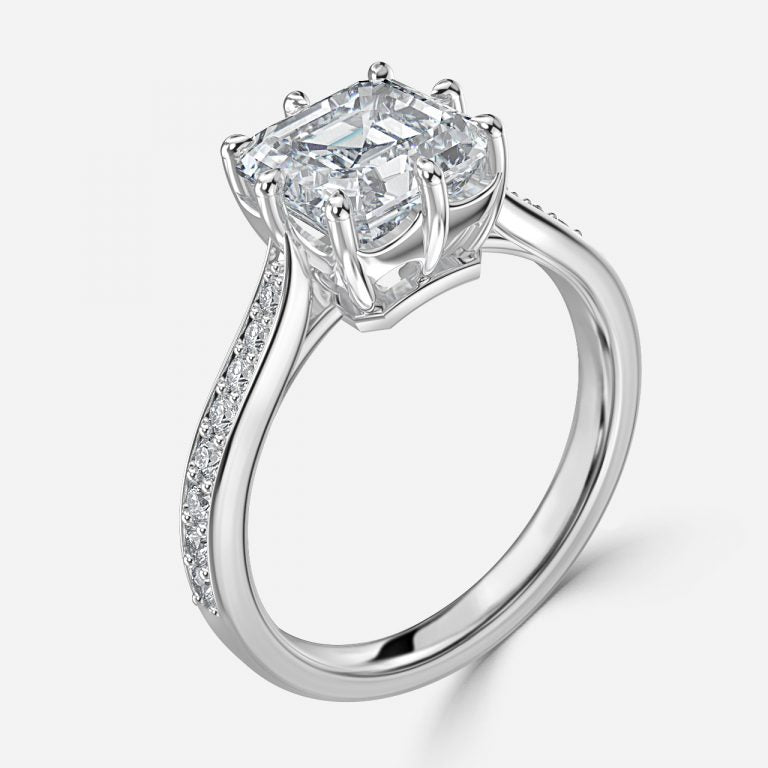 Bellatrix Asscher Vintage Moissanite Engagement Ring