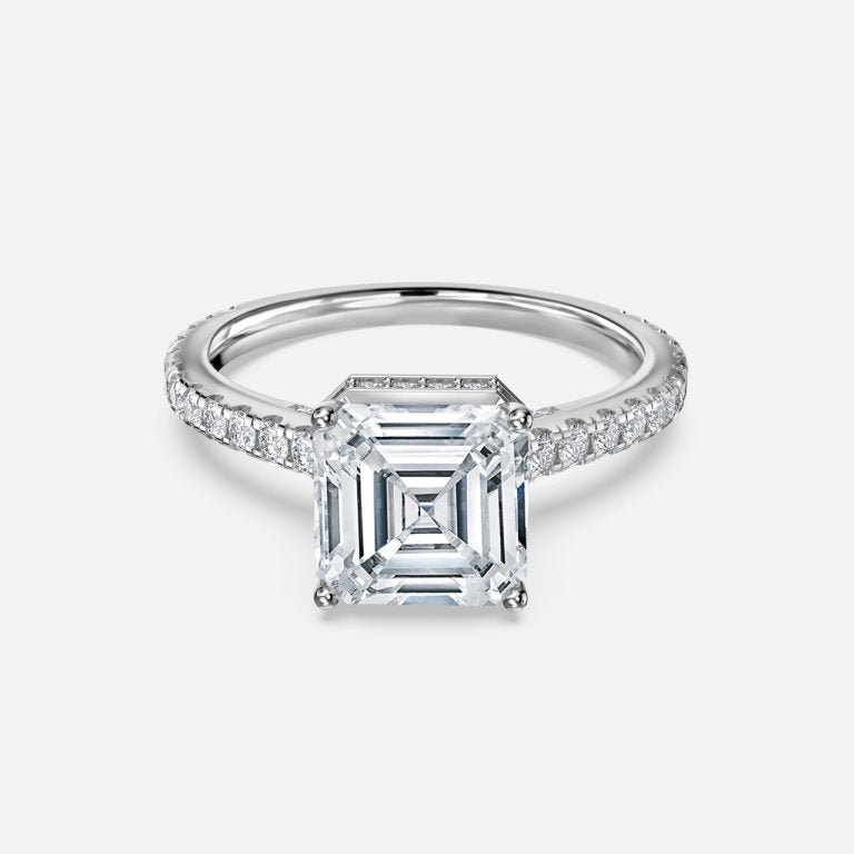 Devi Asscher Hidden Halo Moissanite Engagement Ring