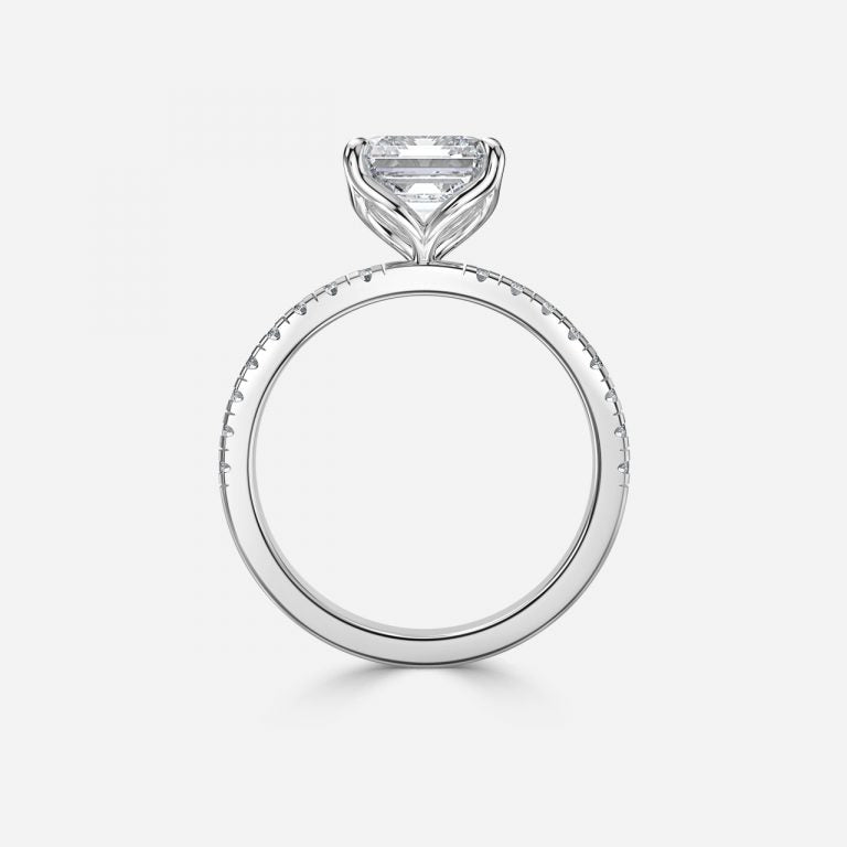 Tamara Asscher Diamond Band Moissanite Engagement Ring