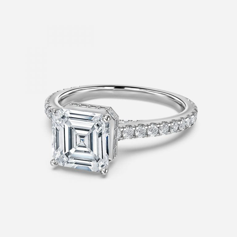 Devi Asscher Hidden Halo Moissanite Engagement Ring