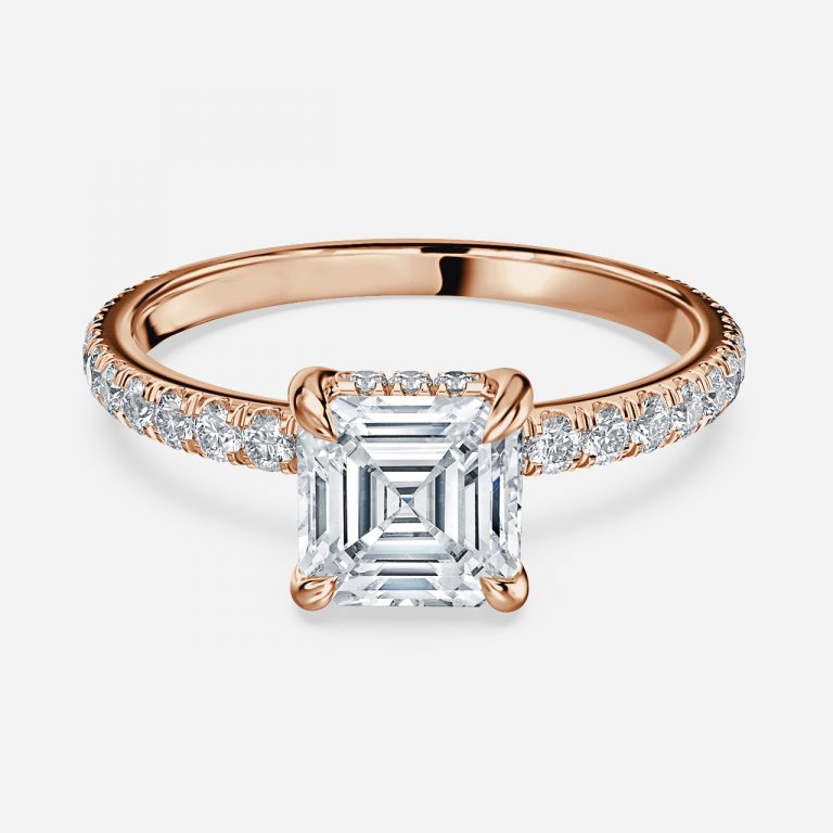 Siobhan Asscher Hidden Halo Moissanite Engagement Ring