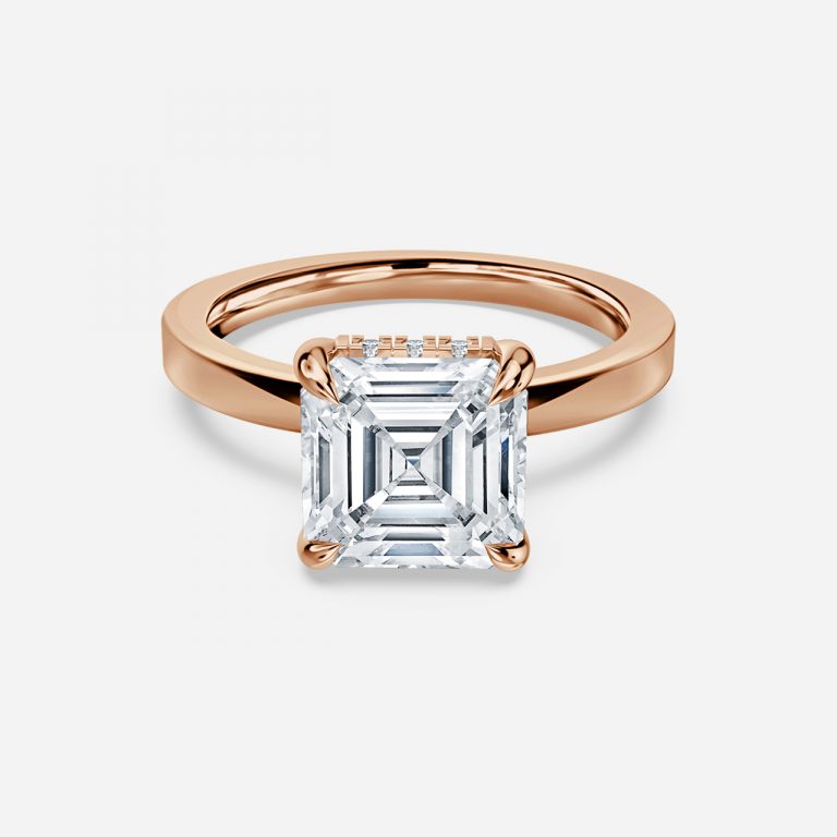 Edeline Asscher Hidden Halo Moissanite Engagement Ring