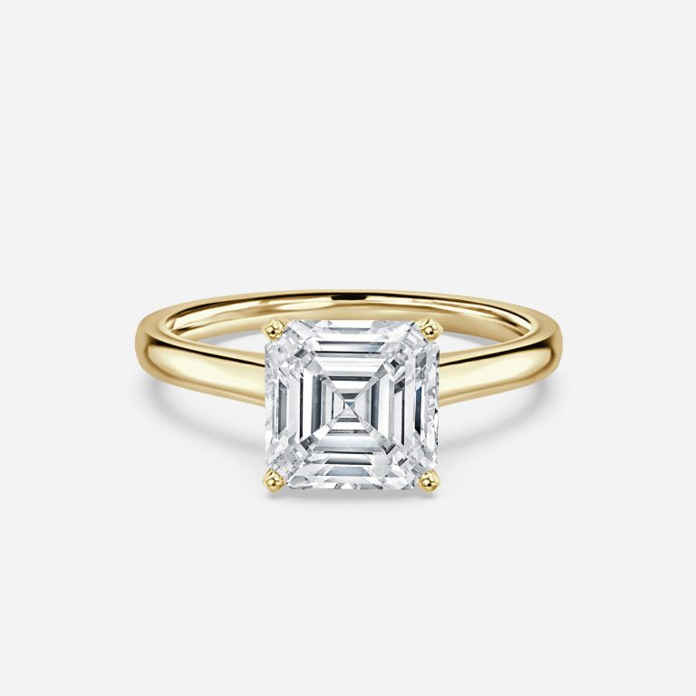 Bernadette Asscher Solitaire Moissanite Engagement Ring