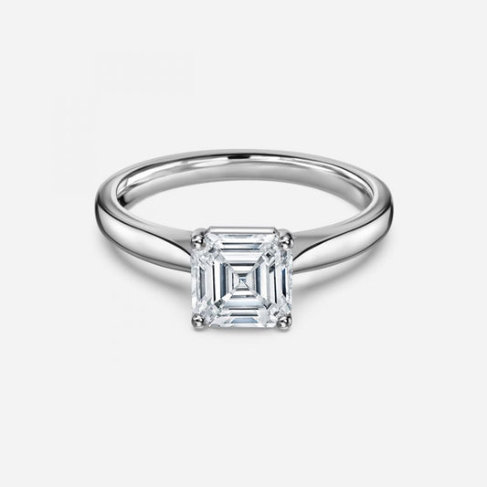 Simone Asscher Solitaire Moissanite Engagement Ring