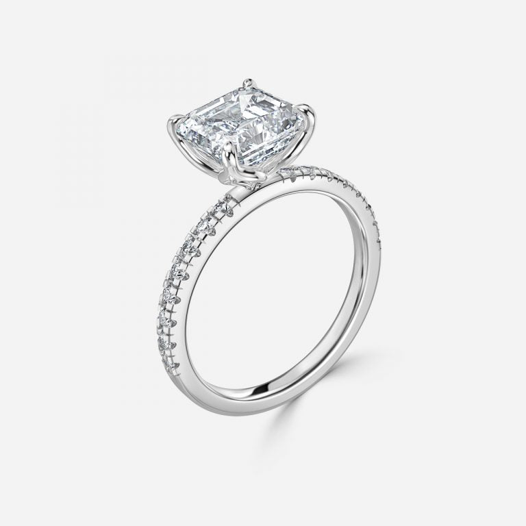 Tamara Asscher Diamond Band Moissanite Engagement Ring