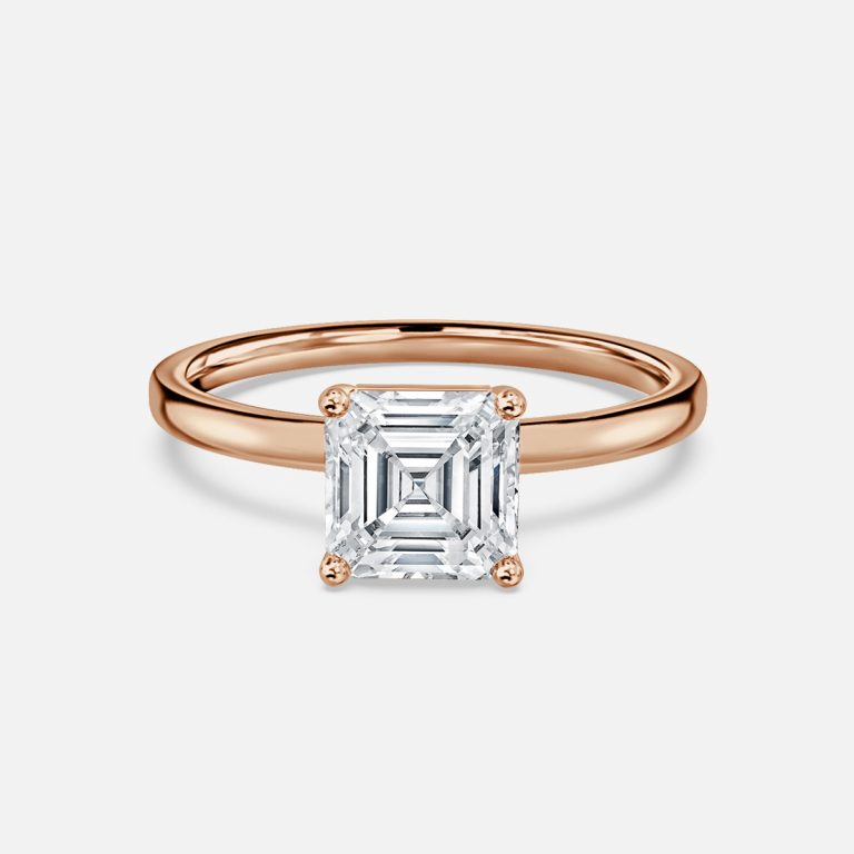 Dasha Asscher Solitaire Moissanite Engagement Ring