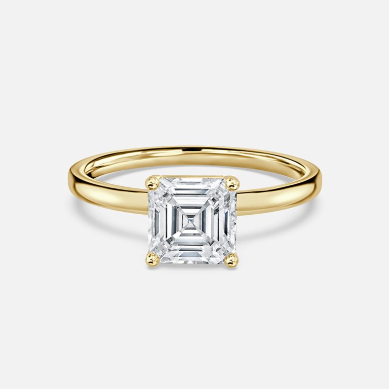 Dasha Asscher Solitaire Moissanite Engagement Ring