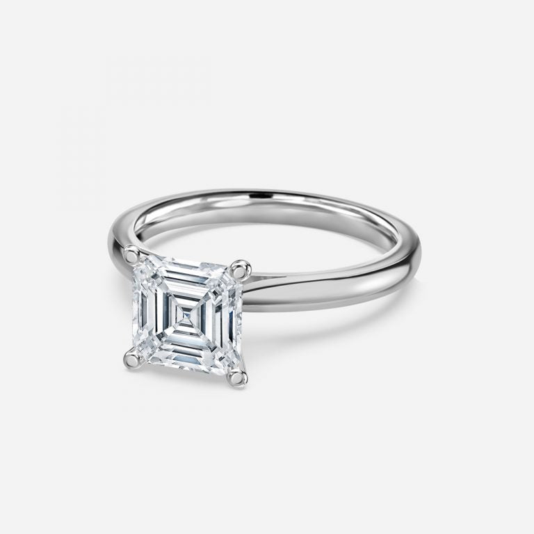 Ivy Asscher Solitaire Moissanite Engagement Ring