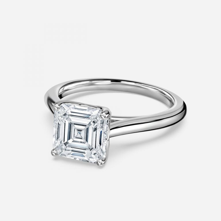 Lyla Asscher Solitaire Moissanite Engagement Ring