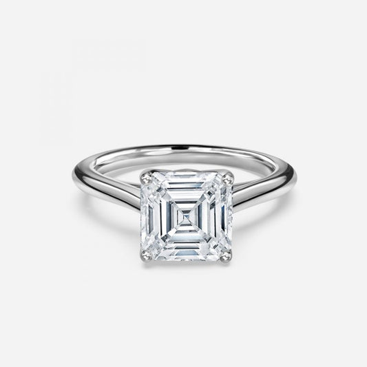 Lyla Asscher Solitaire Moissanite Engagement Ring