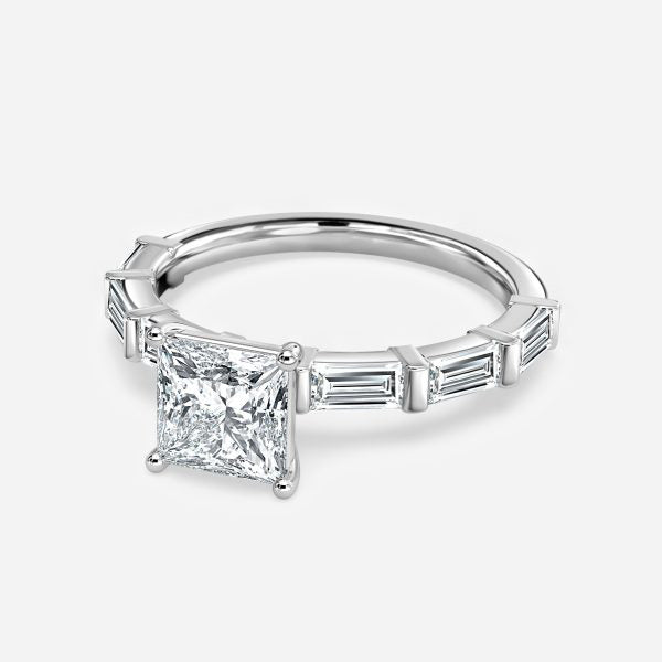 Lark Princess Diamond Band Moissanite Engagement Ring