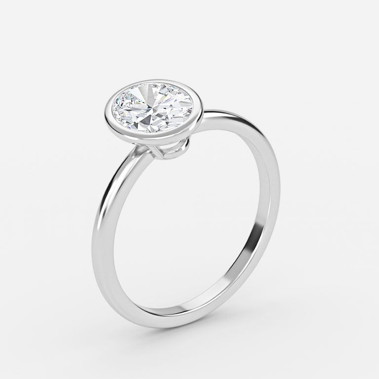 Alina Oval Bezel Moissanite Engagement Ring