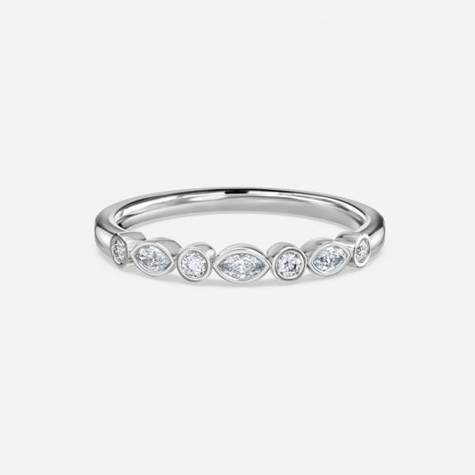 Bezel Set Moissanite Stackable Ring