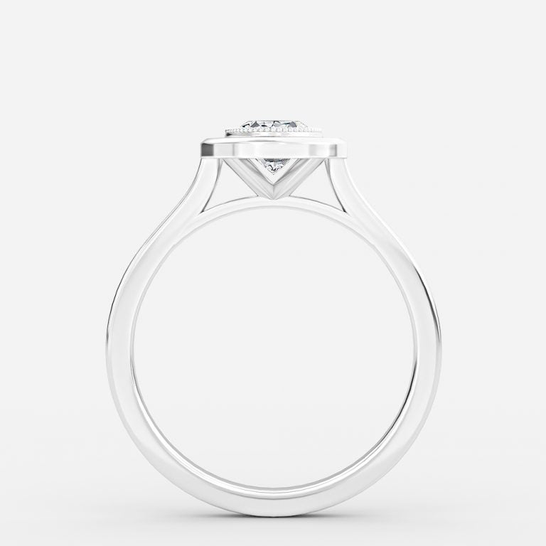 Amelie Oval Bezel Moissanite Engagement Ring