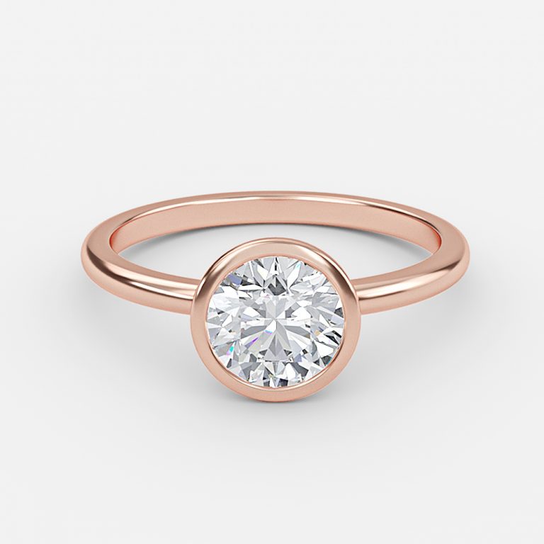 Alina Round Bezel Moissanite Engagement Ring