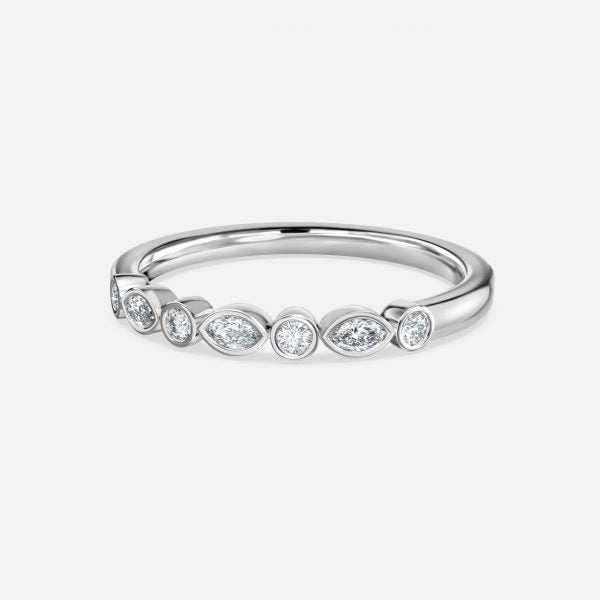 Bezel Set Moissanite Stackable Ring