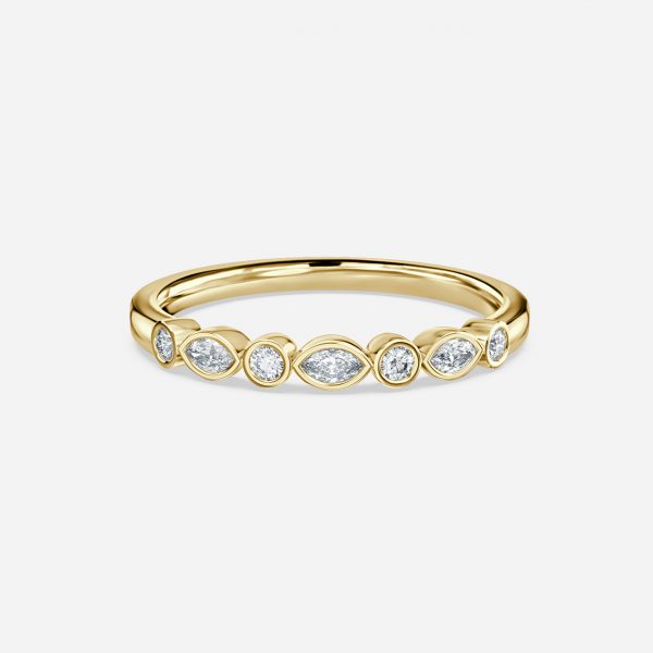 Bezel Set Moissanite Stackable Ring