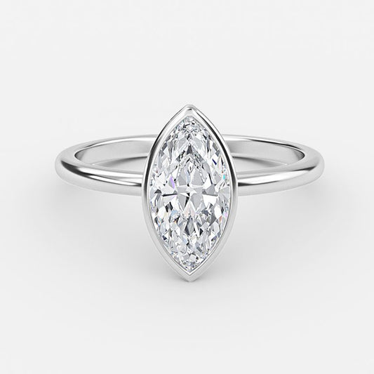 Alina Marquise Bezel Moissanite Engagement Ring