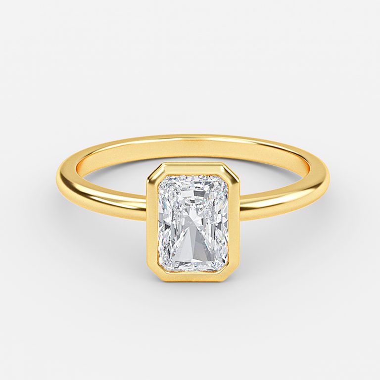 Alina Radiant Bezel Moissanite Engagement Ring