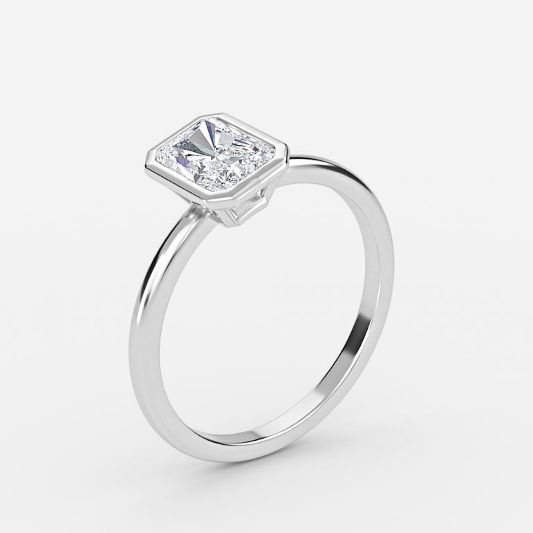 Alina Radiant Bezel Moissanite Engagement Ring