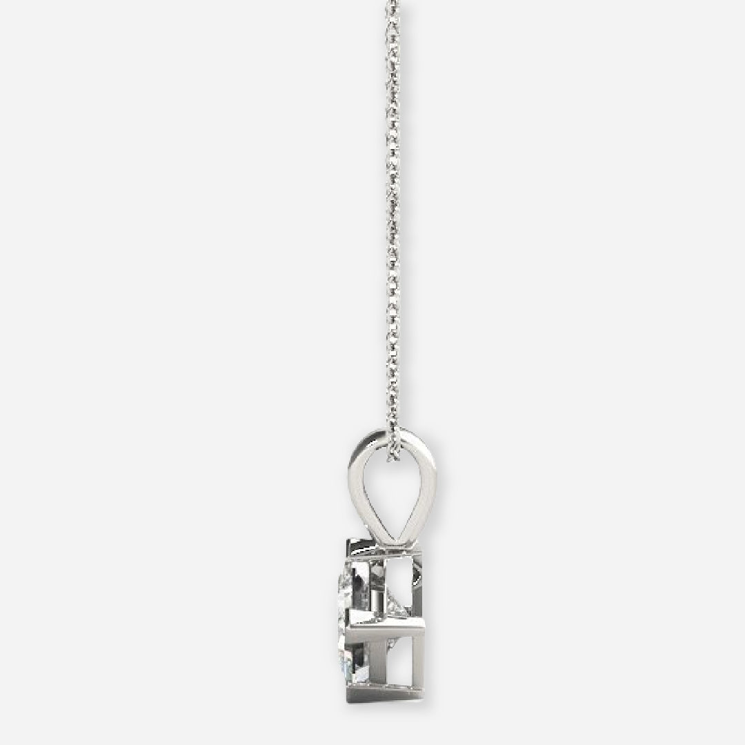 Princess Cut Four Prong Solitaire Pendant