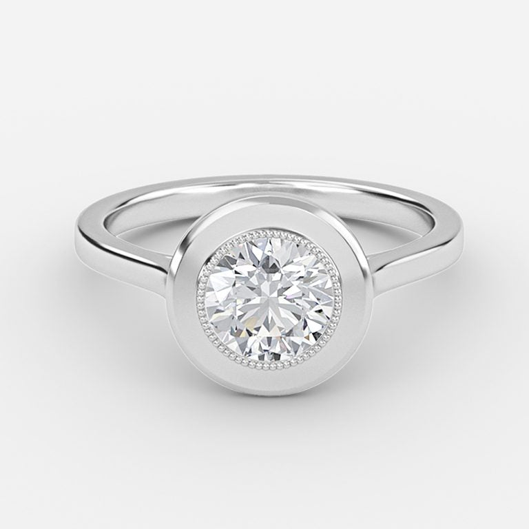 Amelie Round Bezel Moissanite Engagement Ring