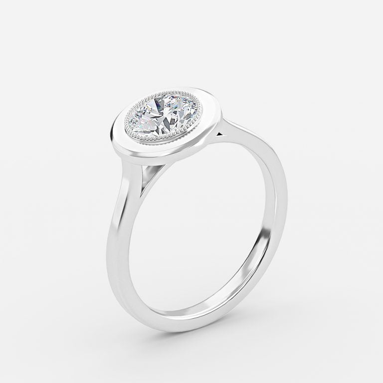 Amelie Round Bezel Moissanite Engagement Ring