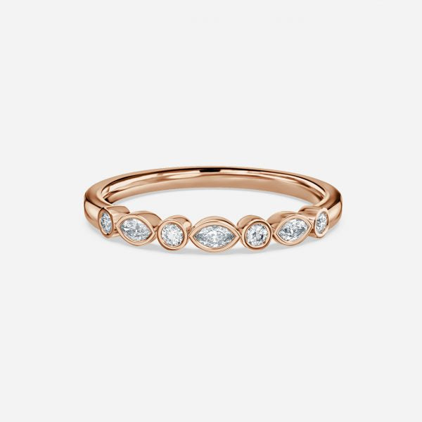 Bezel Set Moissanite Stackable Ring