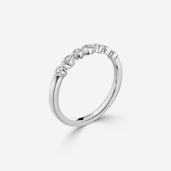 Bezel Set Moissanite Stackable Ring