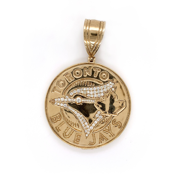 0.75 CT Moissanite Iced Out Toronto Blue Jays Pendant