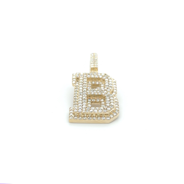 3.8 CT Moissanite Iced Out Letter B Pendant