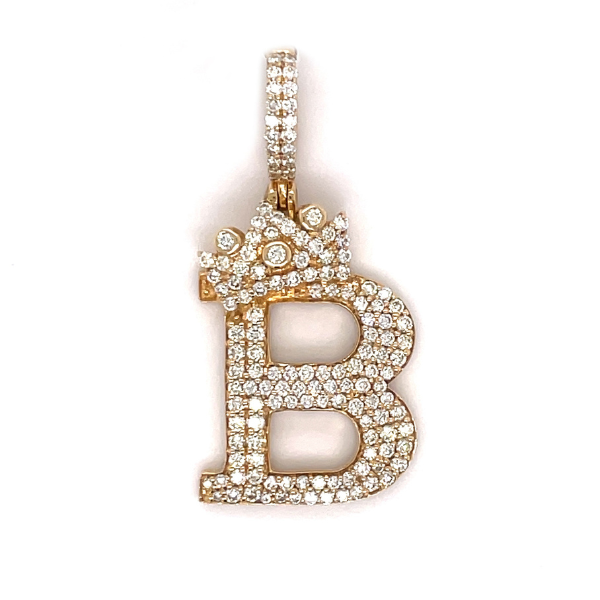 1.50 CT Moissanite Iced Out Letter B Pendant