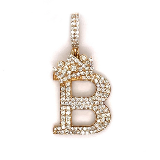 1.50 CT Moissanite Iced Out Letter B Pendant