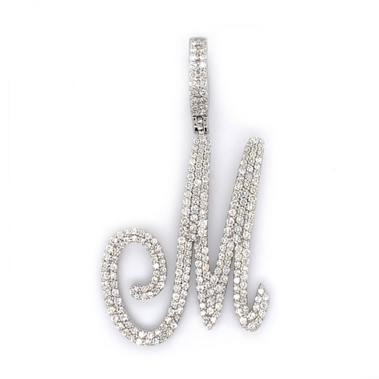 2.50 CT Moissanite Iced Out Letter "M" Pendant