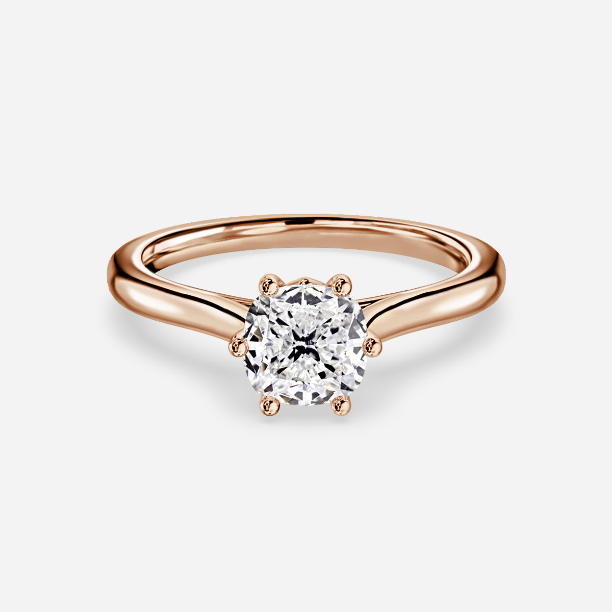 Thea Cushion Solitaire Moissanite Engagement Ring