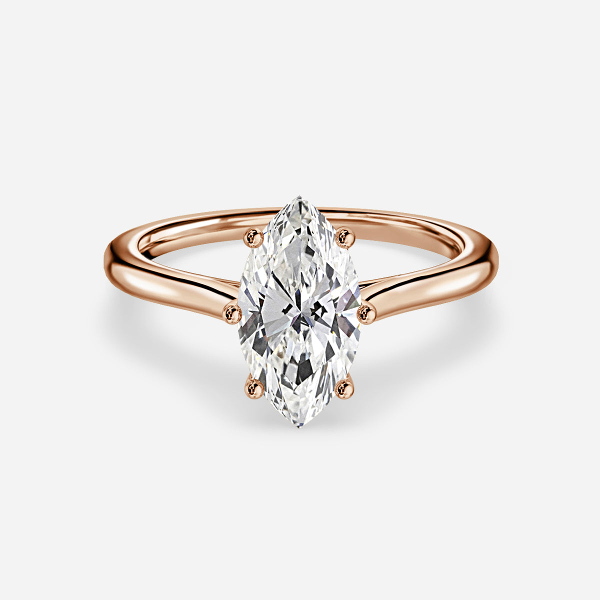 Thea Marquise Solitaire Moissanite Engagement Ring