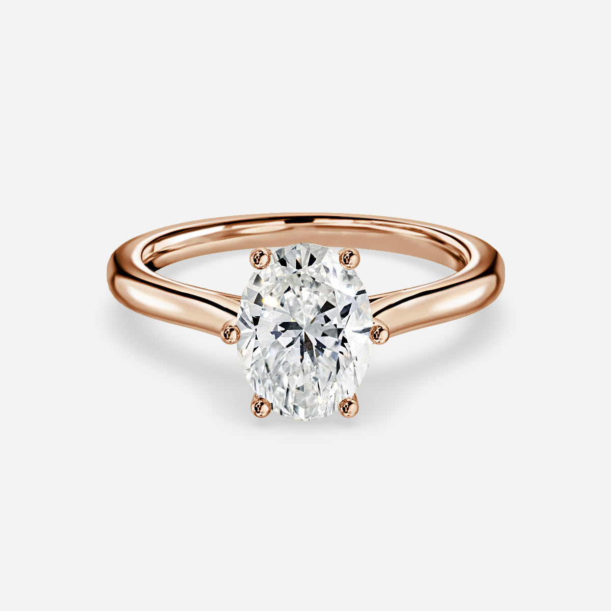 Thea Oval Solitaire Moissanite Engagement Ring