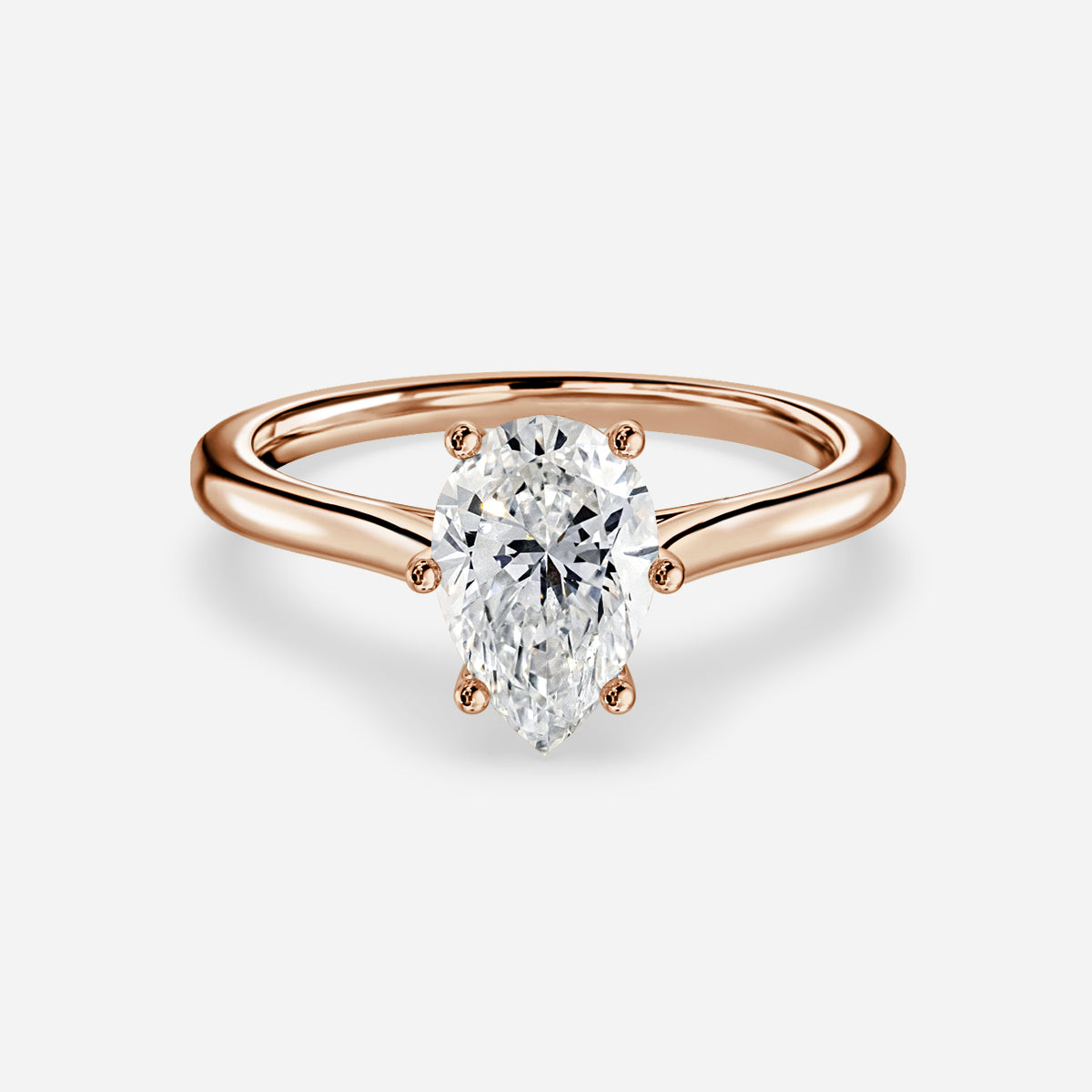 Thea Plain Pear Solitaire Moissanite Engagement Ring