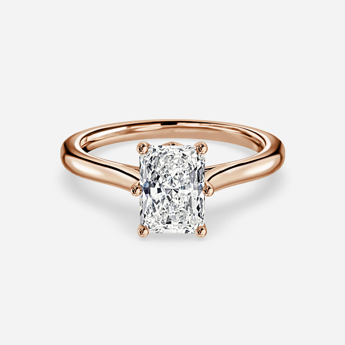 Thea Radiant Solitaire Moissanite Engagement Ring