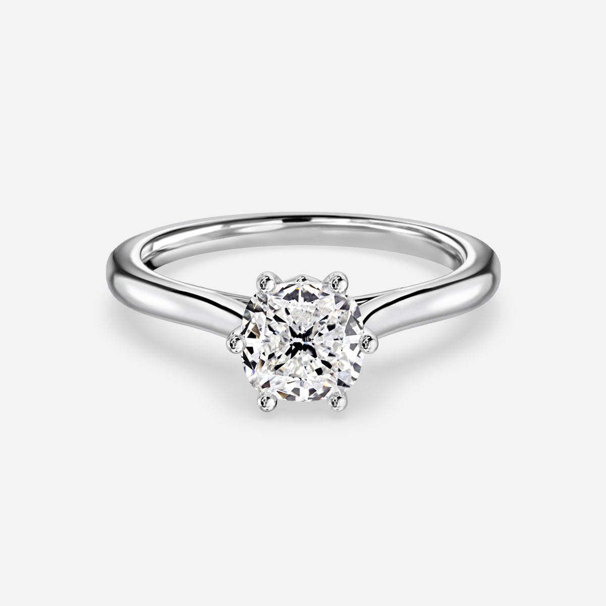 Thea Cushion Solitaire Moissanite Engagement Ring